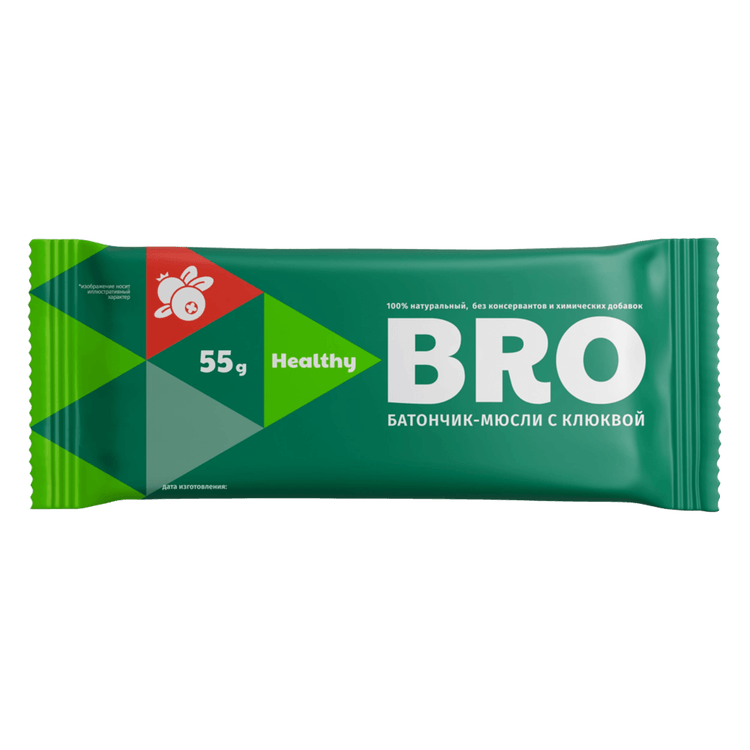 Батончики-мюсли "BRO" с клюквой